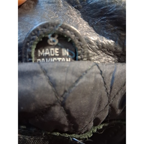 Y2k Vintage Chrome Womens size 8 Leather Moto Riding Fonzy Zip Rock Jacket Goth - Picture 16 of 16